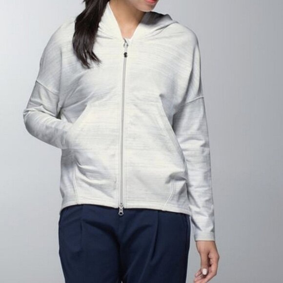 Jackets & Blazers - Lululemon Hold Your Om Hoodie Righteous Stripe White Athleisure